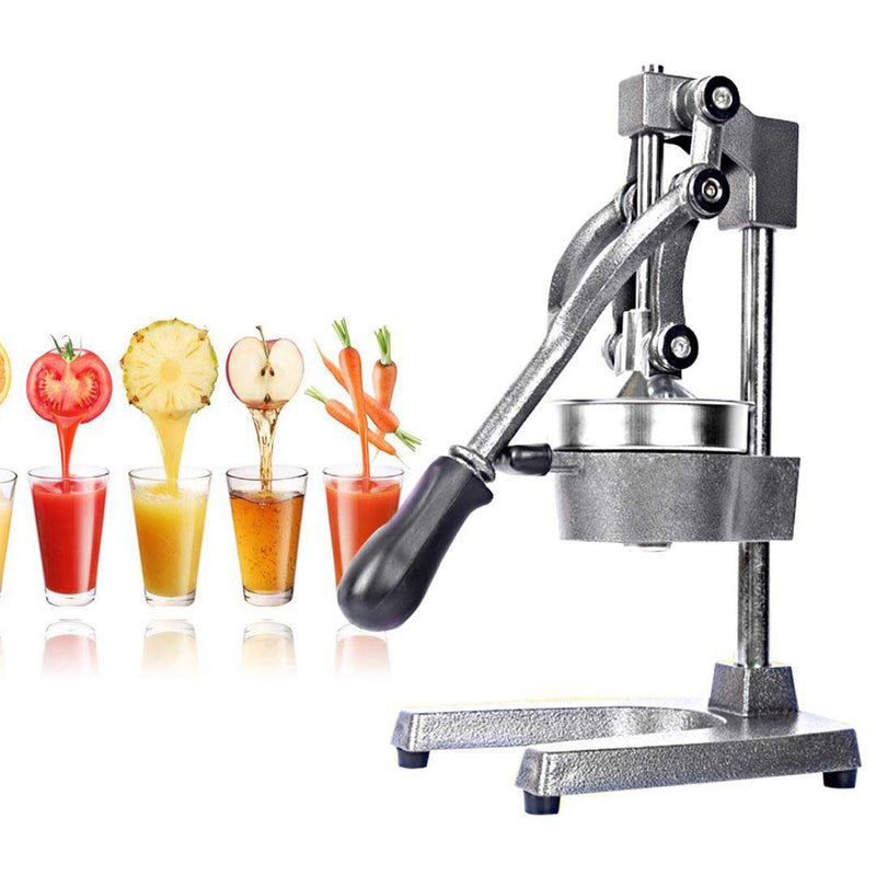 2X Commercial Manual Cast Iron Juicer Press 304 Stainless Black Silver