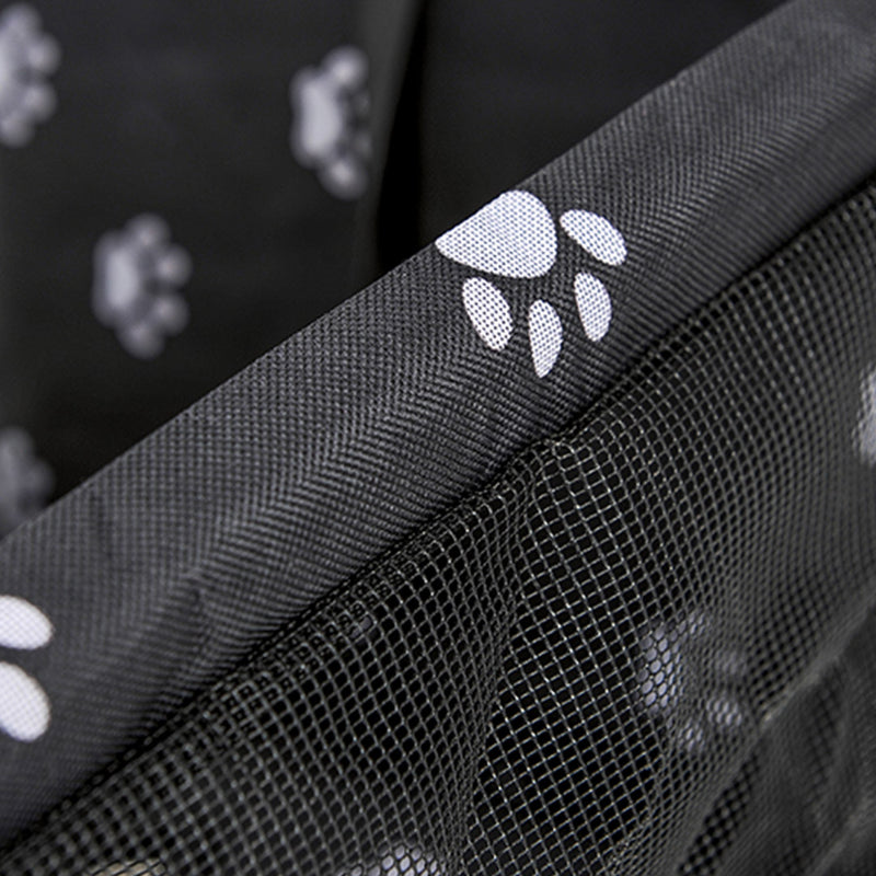 2X Pet Booster Car Seat 600D Oxford 40x30x25cm Waterproof Black Paw Print