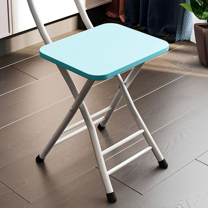 Blue Foldable Chair Mdf Seat Aluminum Legs 77cm Height Lightweight Set of 2
