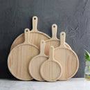 11 Inch Pine Wood Round Serving Tray Charcuterie Board Home Decor Bamboo Finish