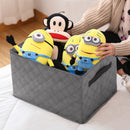 Small Grey Fabric Storage Box 60L Nonwoven Dustproof Organizer With Lid