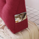 120cm Rose Red Triangular Wedge Pillow Headboard Backrest with Button Tufted