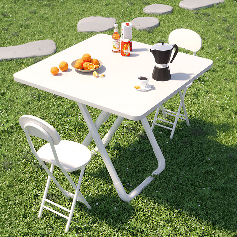 80x80x72cm All White Square Wood Table Modern Minimalist Design