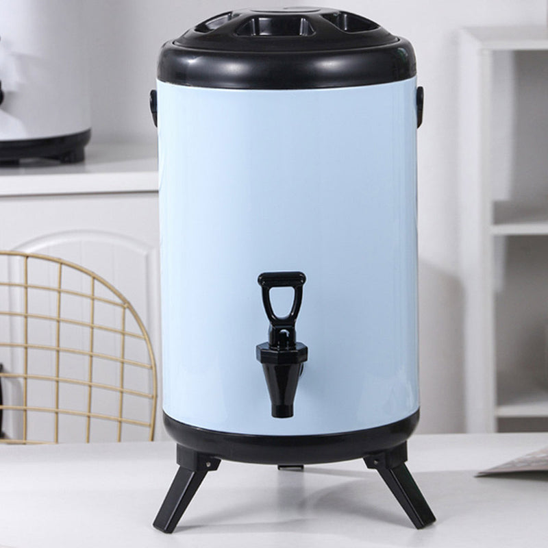 2X 18L Stainless Steel Insulated Beverage Dispenser With Faucet White