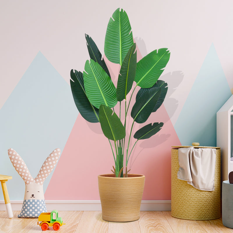 180cm Artificial Banana Plant Polyurethane Potted Woven Seagrass Basket Green