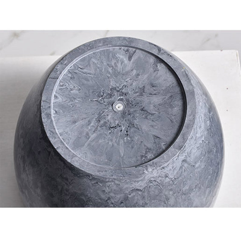 27cm Weathered Grey Round Resin Flower Pot Cement Pattern Indoor Planter