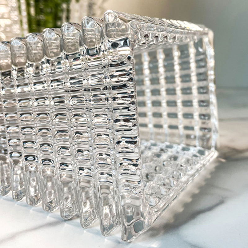 Handcrafted Clear Glass Vase 22.5cm Tall Slim Classic