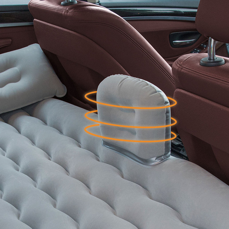 2X Grey Inflatable Car Mattress Pvc 132x75x10cm With Pump Pillows