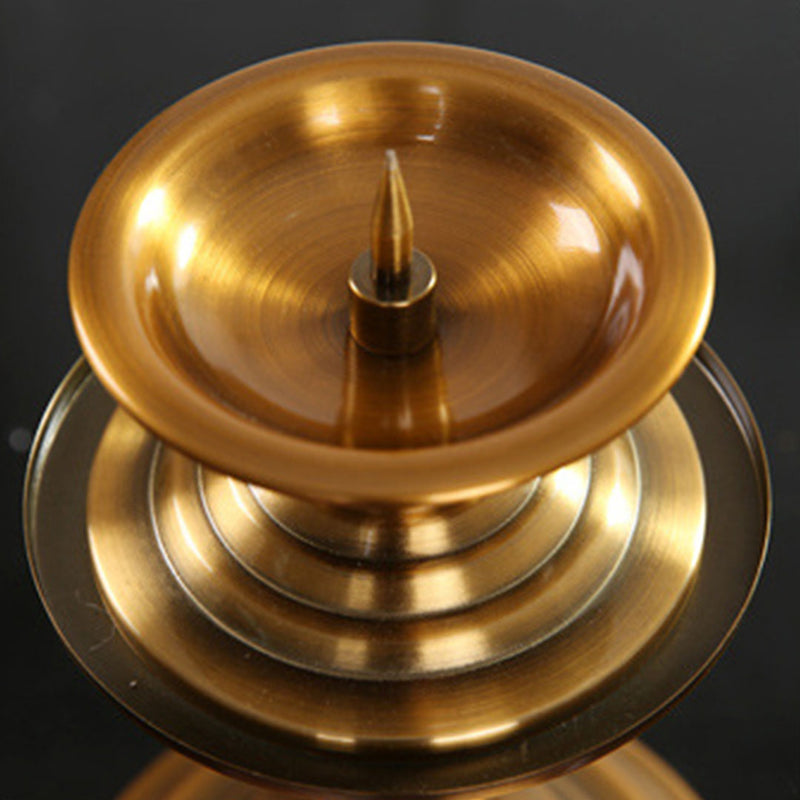 42cm Gold Pillar Candle Holder Stand Iron Glass Home Decor Table Centerpiece