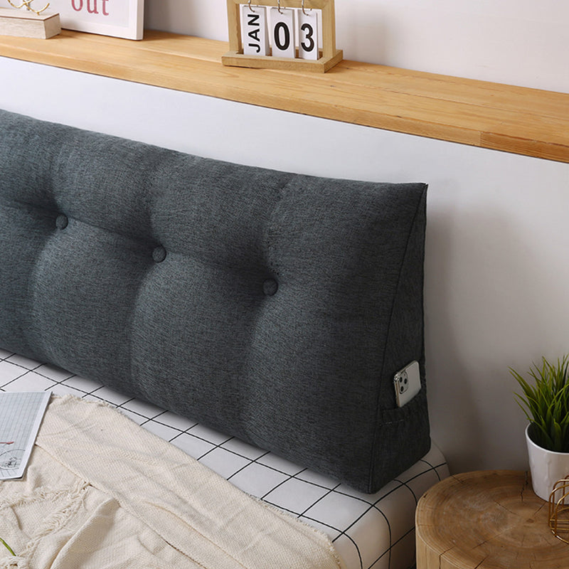 180cm Triangular Wedge Backrest Pillow Dark Grey Polyester Lumbar Support