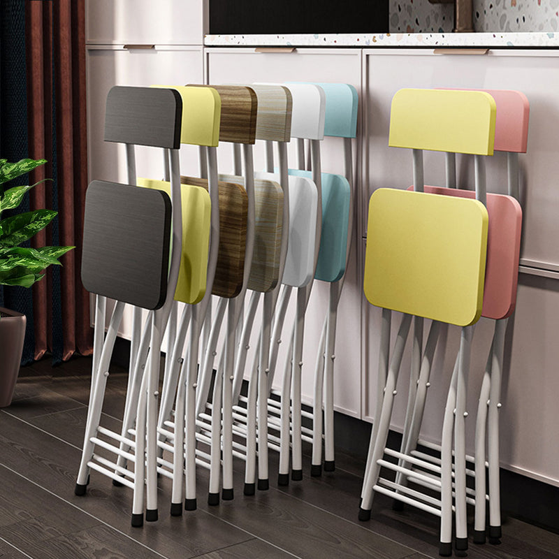 Blue Foldable Chair Mdf Seat Aluminum Legs 77cm Height Lightweight Set of 2