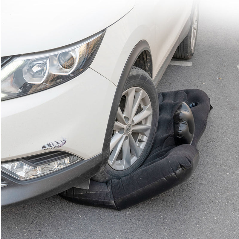 2X Black Inflatable Car Boot Mattress PVC Flocking Air Bed Camping Travel