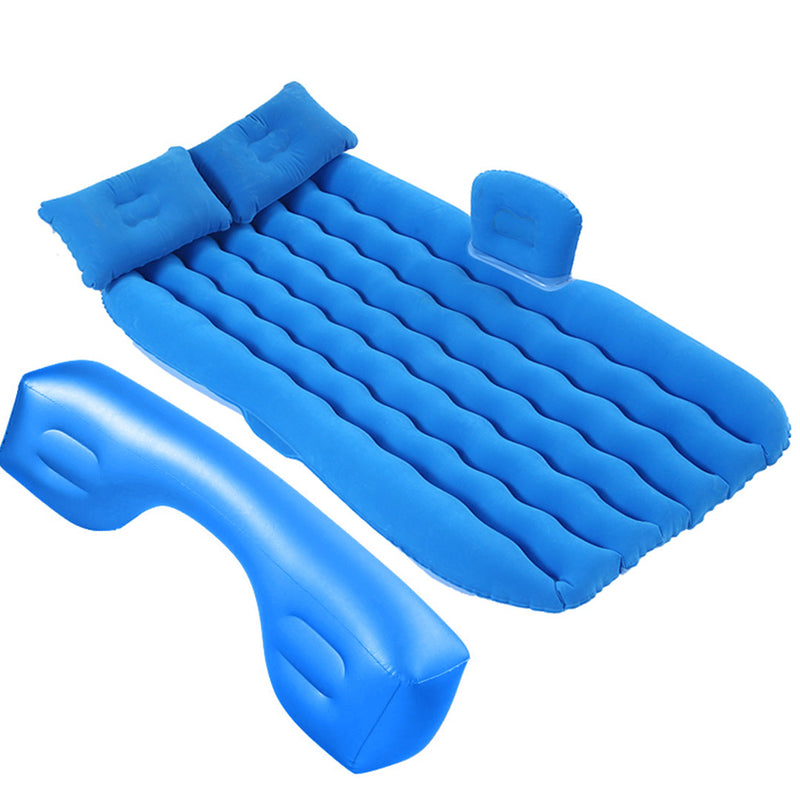 Inflatable Car Mattress Pvc 132cmx75cmx10cm Blue Ripple Wave With Pump