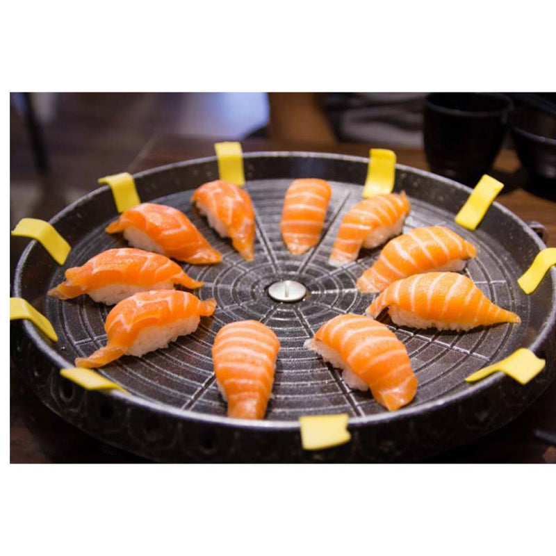 2X Stone Coated Round Grill Plate Non Stick PFOA Free Portable Korean Barbecue