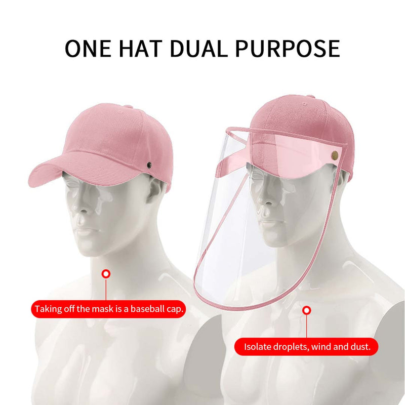 2X Kids Protective Hat Cotton TPU Full Face HD Shield Pink 26cmx35cm 46 To 54cm