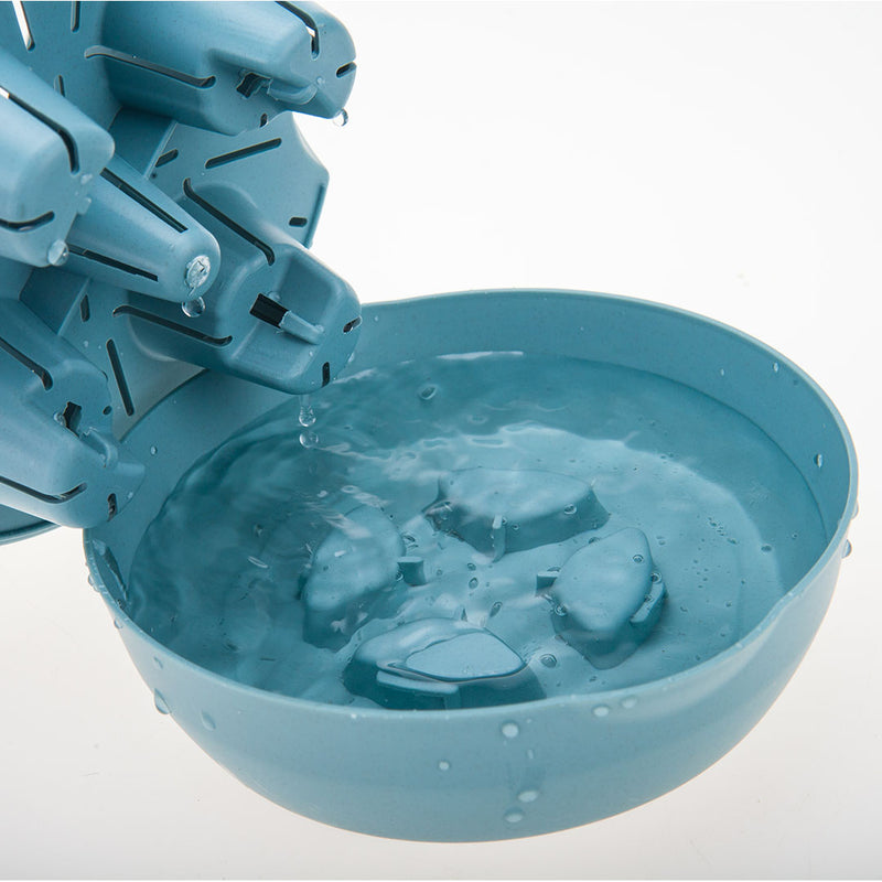 Blue Plastic Self Watering 19.5cm Plant Pot Flower Bonsai Outdoor Decor Set of 2
