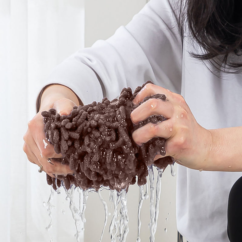 Flat Mop Set 60x12cm Microfiber Pads 4 Pieces Coffee Handle 150cm
