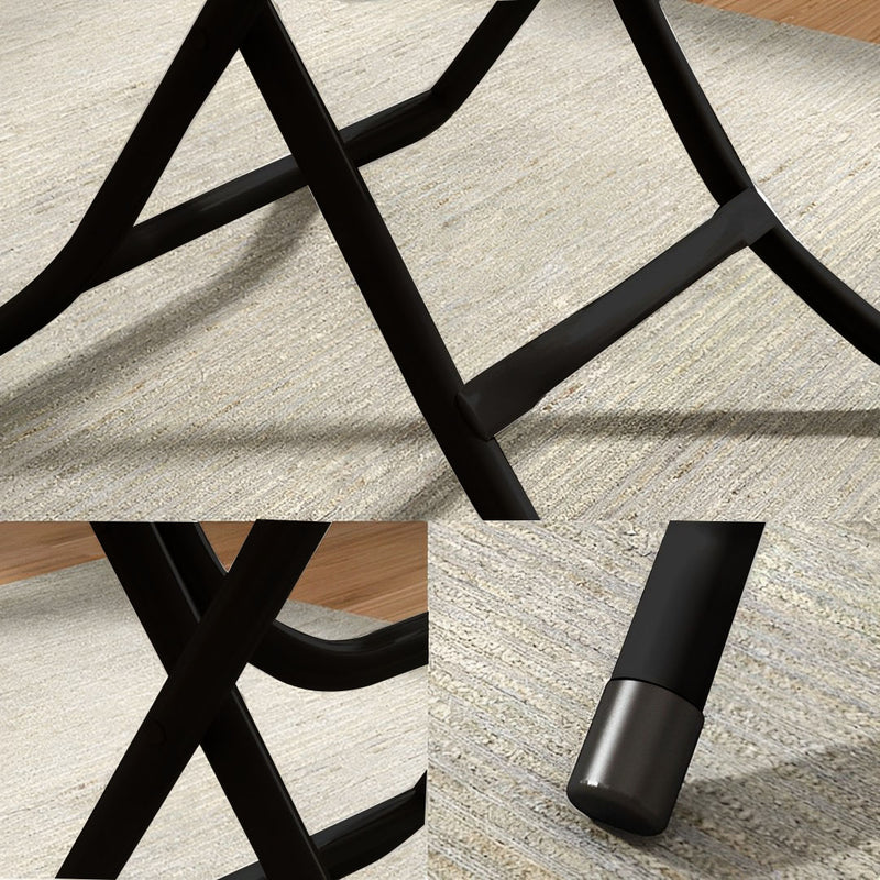 2X Black Dining Table Square Space Saving MDF Folding Desk Iron Legs 60x60cm