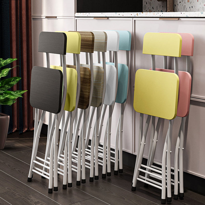 Foldable Chairs Mdf Seat Aluminum Legs 77cm Height 44cm White Maple Set of 2