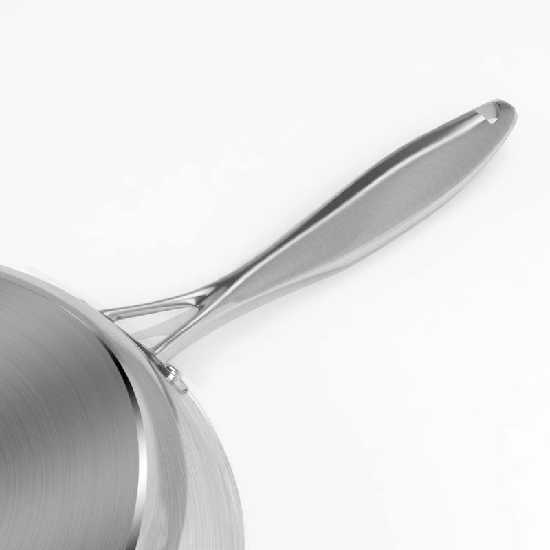 Stainless Steel Fry Pan 32cm Induction Compatible Non Stick Easy Clean Silver