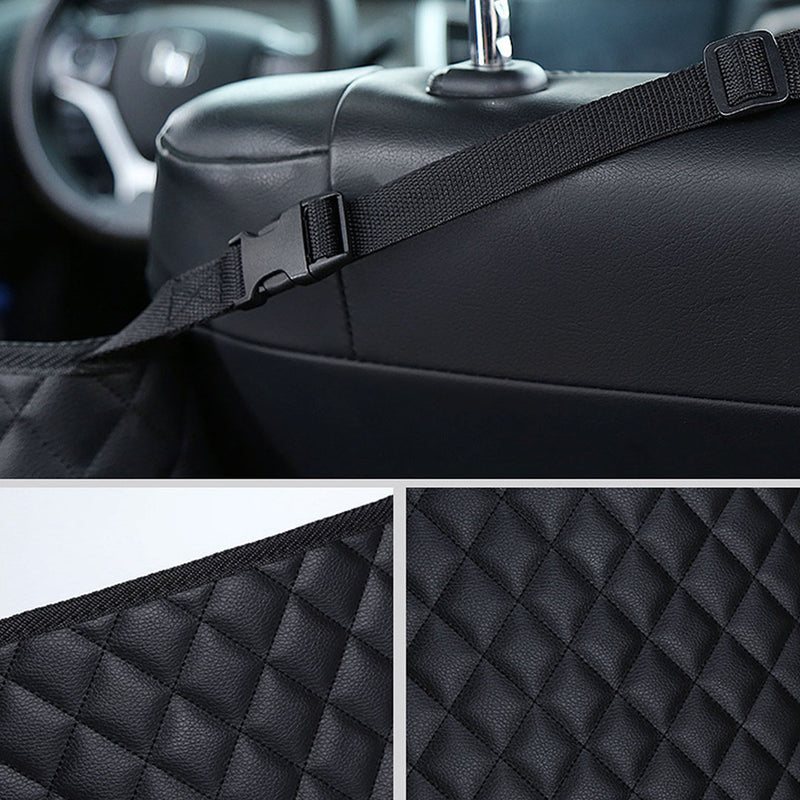2X Black Leather Car Organizer Backseat Hanging Storage Bag Easy Clean Durable