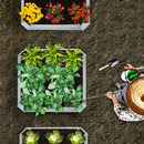 100cm Square Galvanized Raised Garden Bed Planter Box Silver Outdoor Use