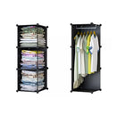 10 Cubes Portable Black Wardrobe Polypropylene Modular Storage Closet With Doors