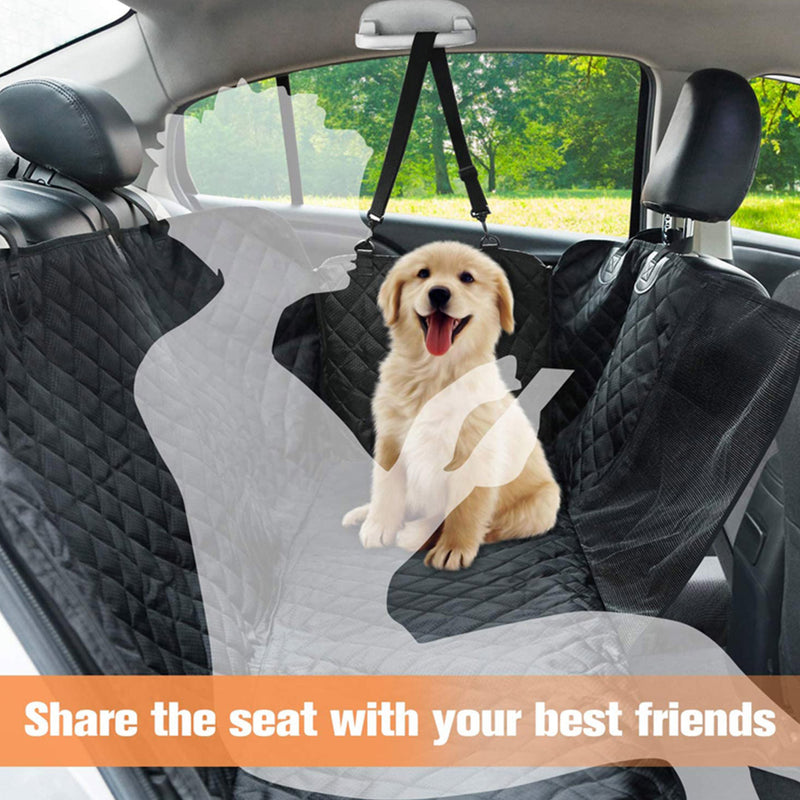 2X 600D Oxford Dog Car Seat Cover 145 X 135 Cm Waterproof Non Slip Black