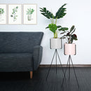 4X 80cm Tripod Plant Stand with White Pot Metal Frame Indoor Display Rack