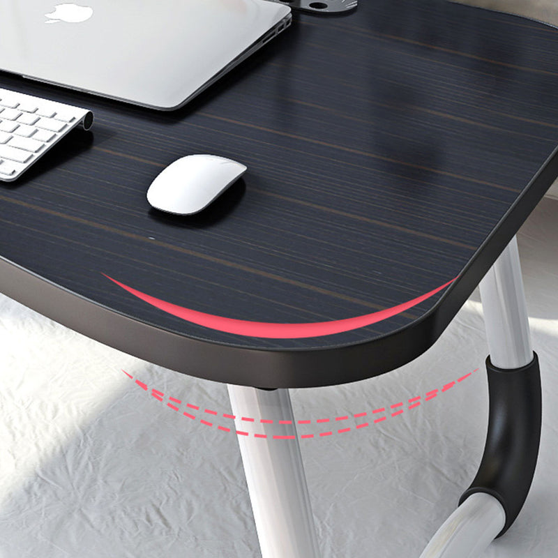 Portable Foldable Adjustable Bed Table Mdf Top 60x40x28cm Black Laptop Stand