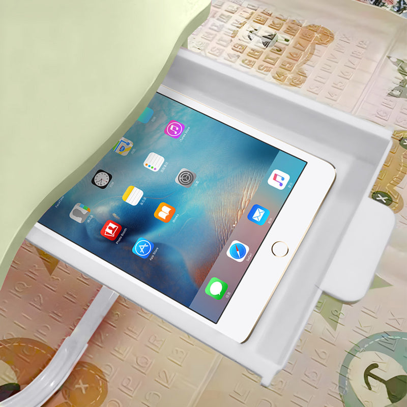 2X Green Portable Bed Table 60x48x28cm Metal Frame Foldable Drawer Cup Holder