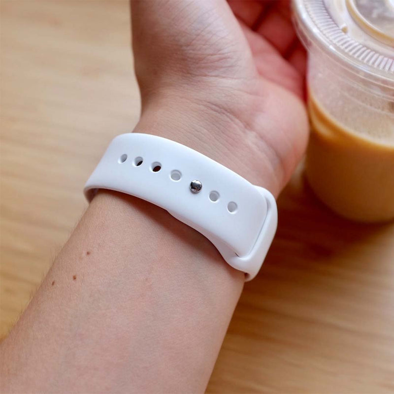 Silicone Sport Watch Replacement Band Compatible B57C White Waterproof Breathable