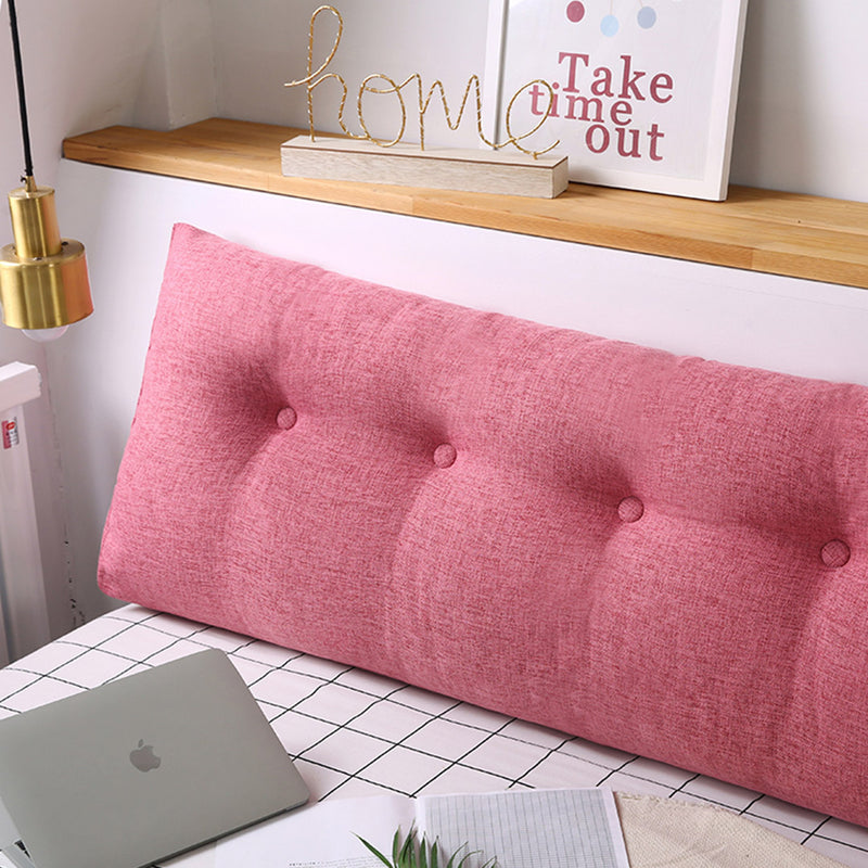 180cm Triangular Wedge Bed Backrest Pillow Polyester PP Fill Pink Button Tufted