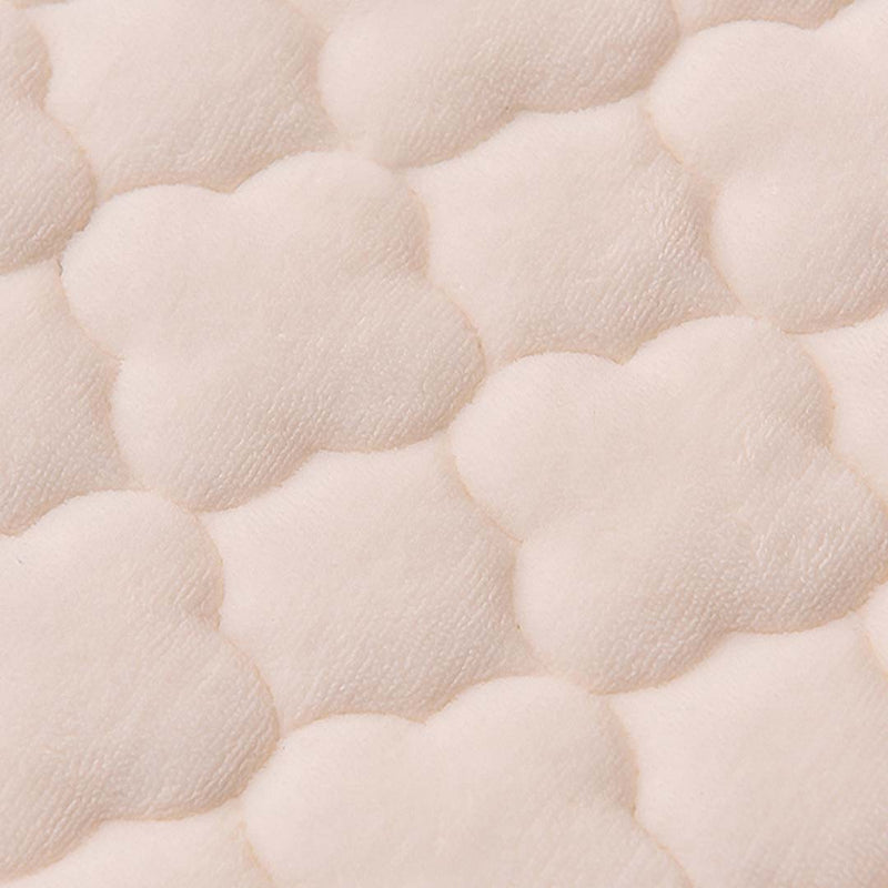 2X Beige Polyester Mattress Cover 203x183x40cm Quilted Fleece Stretch Fit