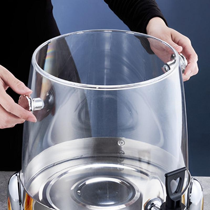 Stainless Steel 12L Beverage Dispenser Hot Cold Drink Chafer Urn Silver