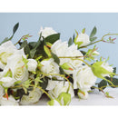 12pcs Artificial Silk Rose Bouquet White Wedding Centerpiece Home Decor