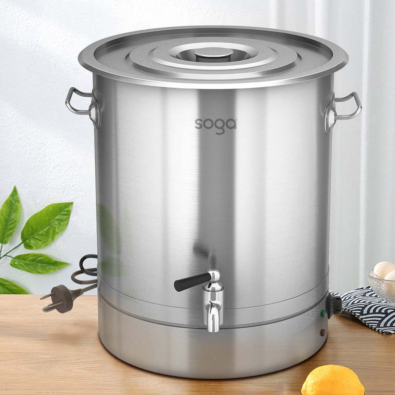25L Stainless Steel Electric Urn 2200W Commercial Water Boiler Home Cooking