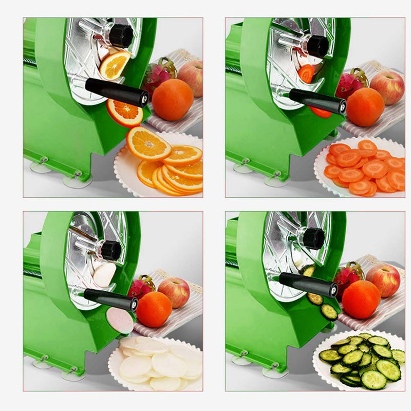 Manual Vegetable Fruit Slicer Kitchen Cutter 11x21cm Removable Blade Green