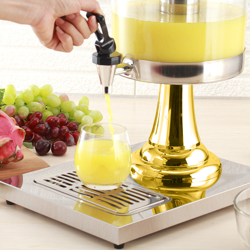 Single 8L Stainless Steel Beverage Dispenser Transparent Commercial Gold Silver