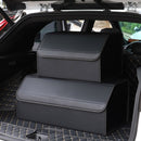 Leather Car Boot Organizer Foldable Collapsible Portable Storage Box Black Medium