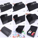4X Leather Car Boot Organizer Portable Foldable Collapsible Storage Box Black