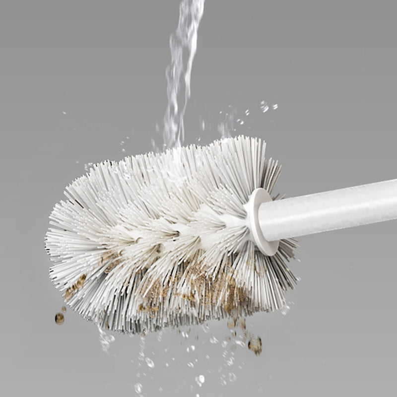 Wall Mounted Toilet Brush With Holder Aluminum White Rust Resistant 27cm
