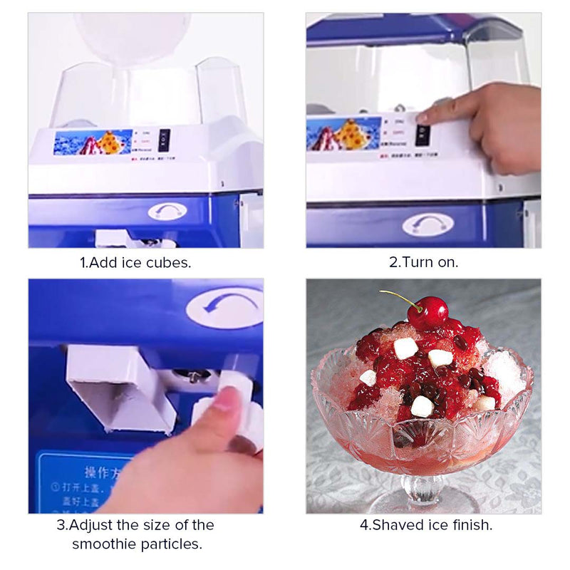 2X Commercial Ice Shaver Stainless Steel 300W 180Kg Hr 80Pc Hopper