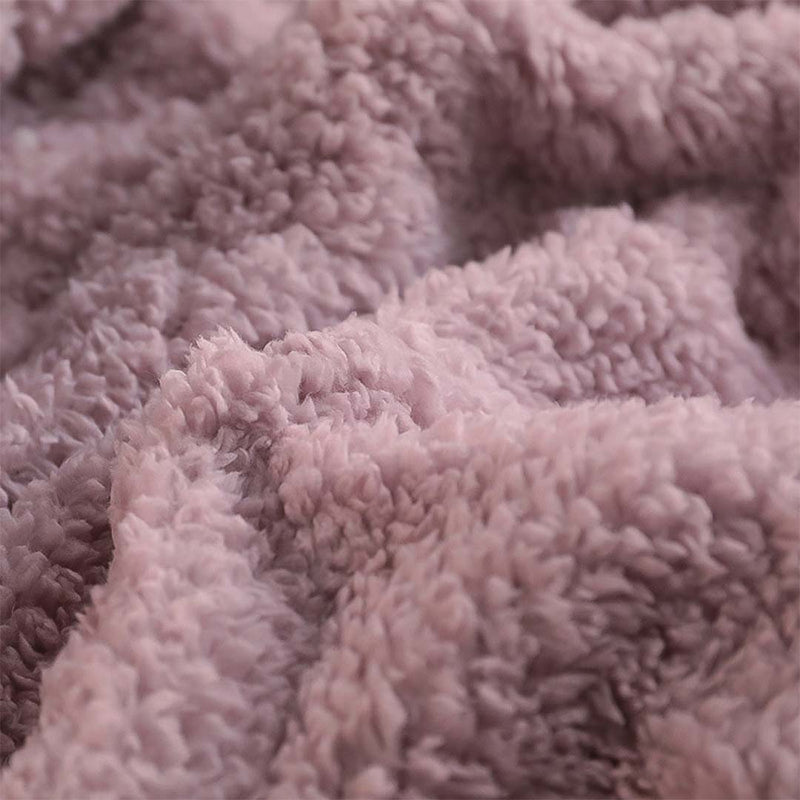Throw Blanket Thick Flannel Fleece Double Sided Warm Cozy Purple 200x230cm