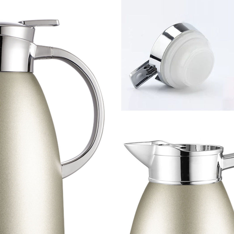 Silver 1.8L Double Wall Vacuum Thermal Flask Stainless Steel Portable Insulated