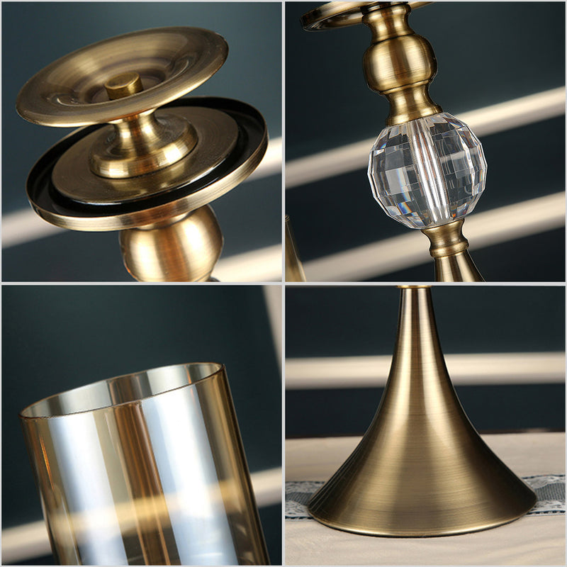 43cm Glass Metal Candle Holder Tall 14cm Width Wedding Home Decor