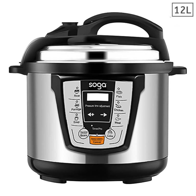 Electric Stainless Steel Pressure Cooker 12L 1600W Non Stick One Touch Programs