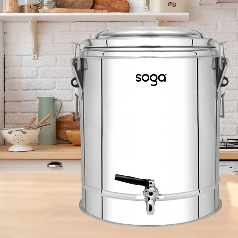 50L Stainless Steel Insulated Stock Pot for Hot Cold Beverages Events Home