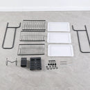 3 Tier 62cm Black Carbon Steel Kitchen Dish Drying Rack with Cutlery Holder