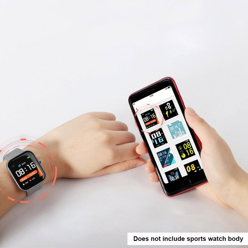 Smart Sport Watch Band Silicone Waterproof Lightweight Strap Grey
